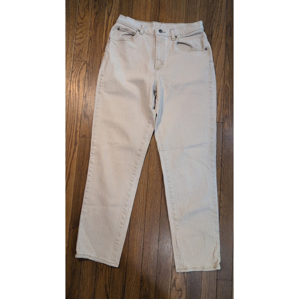 Lee Riders Khaki Beige Petite Stretch Taper Leg Denim High Rise Pants Size 10P